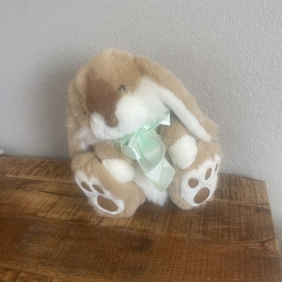 Vintage 90s Commonwealth Bunny Rabbit Plush Stuffed Animal Bow Lop Ears - Picture 2 of 8